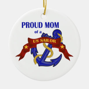Proud Mom of a US Sailor Ornament
