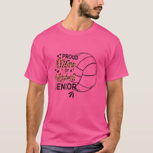 Proud Mom Of A Volleyball Senior 2023 T-Shirt (Front)