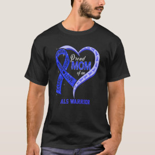 Proud Mom Of An ALS Warrior Ribbon Heart Premium T-Shirt