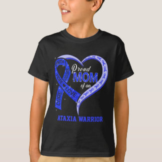 Proud Mom Of An Ataxia Warrior Blue Ribbon Matchin T-Shirt