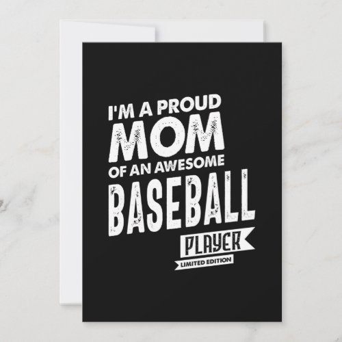 Proud Mom Of an Awesome Baseball Player Thank You Card