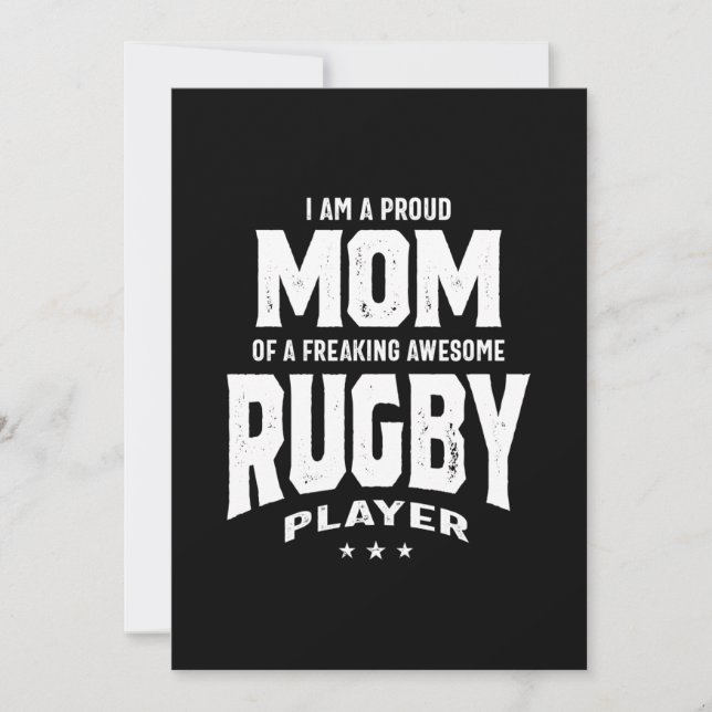 Proud Mom Of An Awesome Rugby Player Invitation (Front)