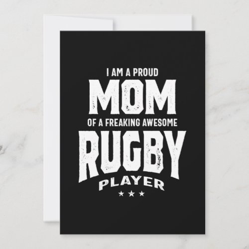 Proud Mom Of An Awesome Rugby Player Thank You Card