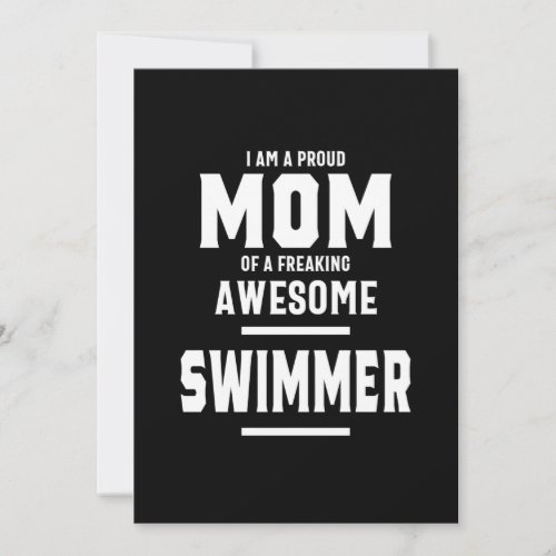 Proud Mom Of An Awesome Swimmer Player Thank You Card