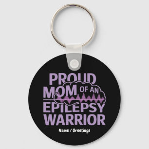  Proud Mom of an Epilepsy Warrior Brain Wave Keychain
