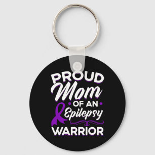Proud Mom Of An Epilepsy Warrior Epilepsy Awarenes Keychain