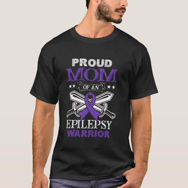 Proud Mom Of An Epilepsy Warrior Family Matching P T-Shirt (Front)