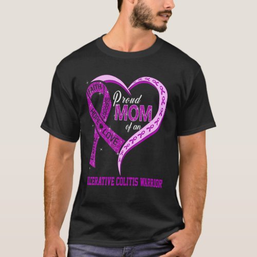 Proud Mom Of An Ulcerative Colitis Warrior Ribbon  T_Shirt