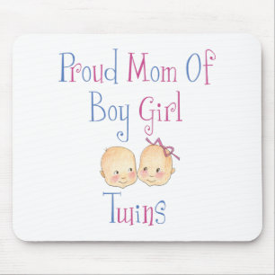 Proud Mom Of Boy Girl Twins Mouse Pad