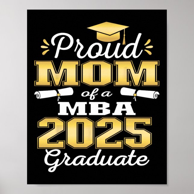 Proud Mom Of Cl Of 2025 M Graduate Grad Family  Poster (Front)
