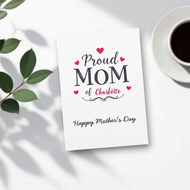 Proud Mom of | Cute Personalized Mother's Day Card (Creator Uploaded)