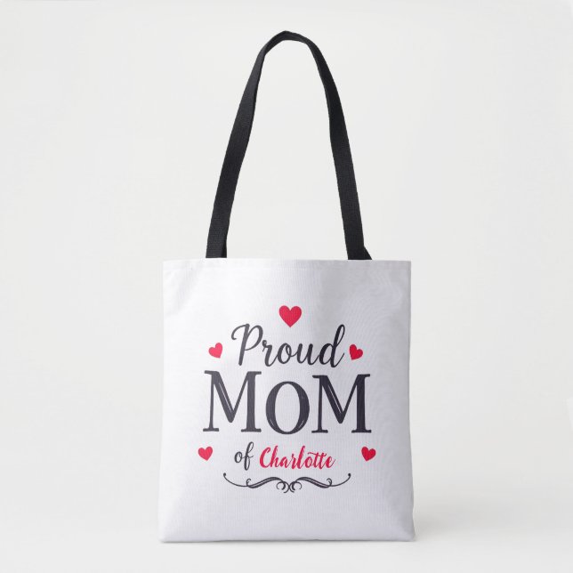 Proud Mom of | Cute Personalized Mother's Day Tote Bag (Front)