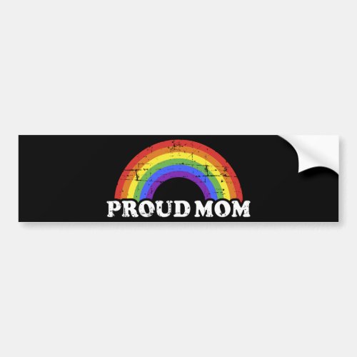 Proud mom of gay or lesbian son daughter rainbow bumper sticker