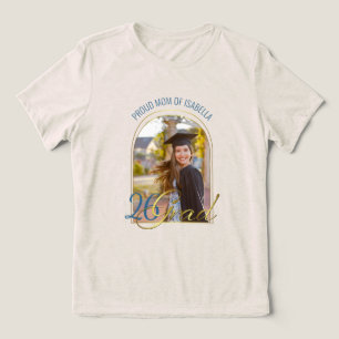Proud Mom of Grad Custom Photo Modern Boho Arch Tri-Blend Shirt