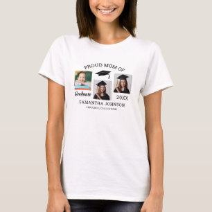 Proud Mom of Graduate 2026 3 Photo Collage White T-Shirt