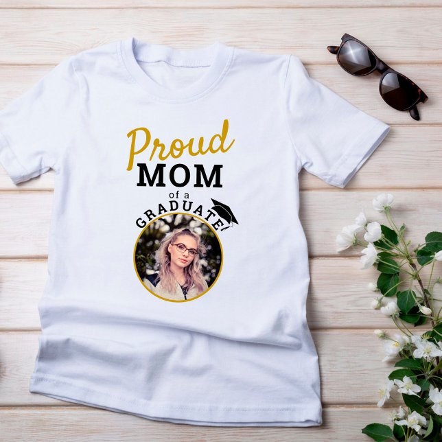 Proud Mom of Graduate Graduation Cap Photo  T-Shirt (Creator Uploaded)