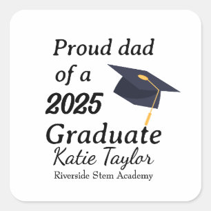 Proud mom of graduate square sticker