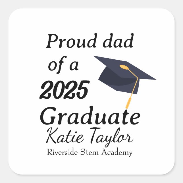 Proud mom of graduate  square sticker (Front)