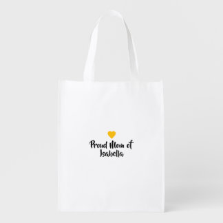 Proud Mom of Isabella | Custom Name Gift Grocery Bag
