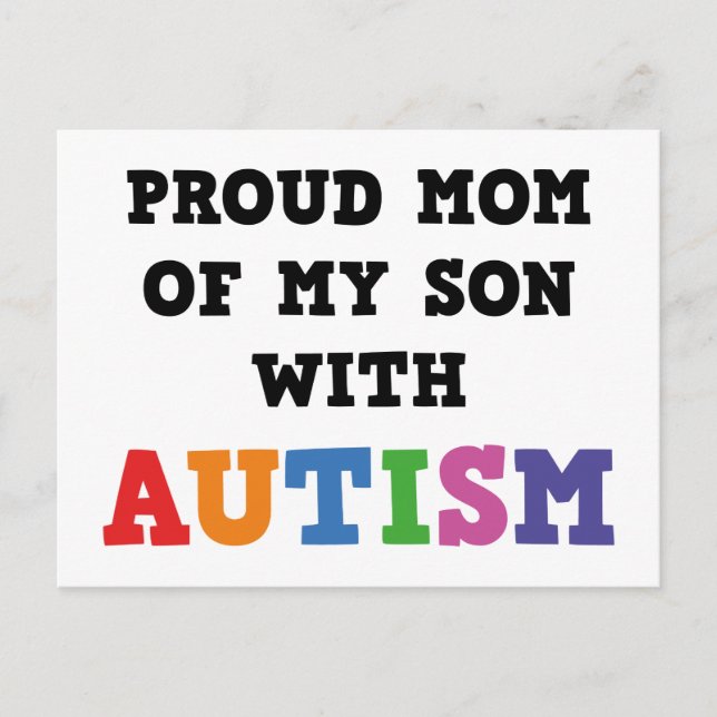 Proud Mom Of My Son With Autism Postcard (Front)