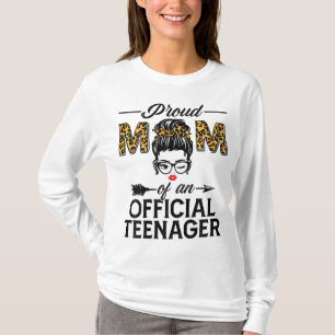 Proud Mom of Officialnager Leopard Print 13th Birt T-Shirt