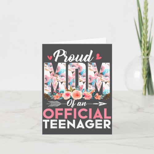 Proud Mom Of Teenager 13th Birthday Gift Girls Tee