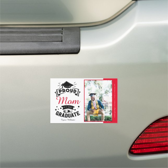Proud Mom of the Graduate | Graduation Photo  Car Magnet (In Situ)