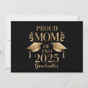 Proud Mom of Two 2025 Graduates Graduate Twins Invitation