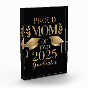 Proud Mom of Two 2025 Graduates Graduate Twins Photo Block