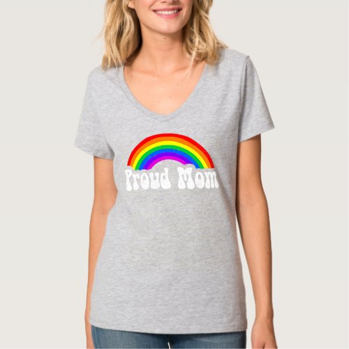 Proud Mom Queer LGBTQ Gay Pride Month Rainbow T_Shirt