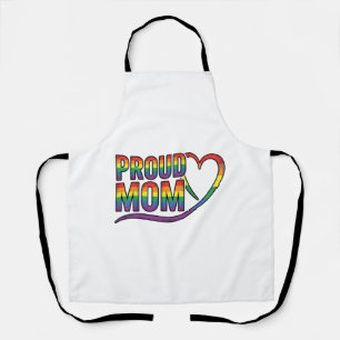 Proud Mom Rainbow Heart Vintage Engraving Design_1 Apron