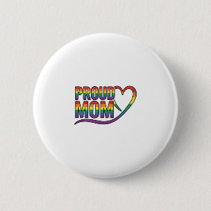 Proud Mom Rainbow Heart Vintage Engraving Design_1 Button