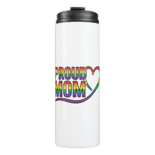 Proud Mom Rainbow Heart Vintage Engraving Design_1 Thermal Tumbler