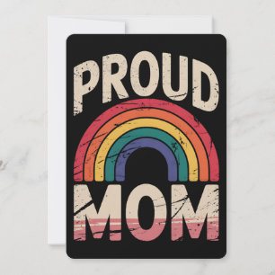 Proud Mom Rainbow LGBTQ Gay Pride Ally Invitation