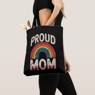 Proud Mom Rainbow LGBTQ Gay Pride Ally Tote Bag