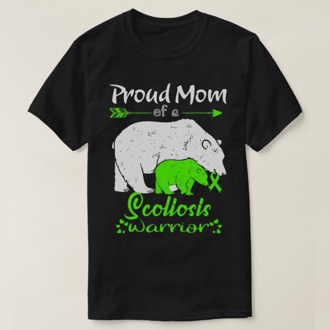 Proud Mom, Scoliosis Warrior  T-Shirt (Design Front)