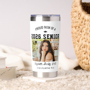 Proud Mom Senior Custom Year Graduate Photo Parent Insulated Tumbler