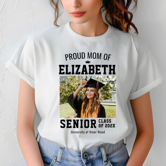 Proud Mom Senior Year Graduate Parent Custom T-Shirt (Creator Uploaded)