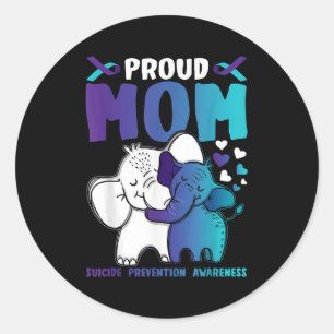 Proud Mom Suicide Prevention Awareness Warrior Mam Classic Round Sticker
