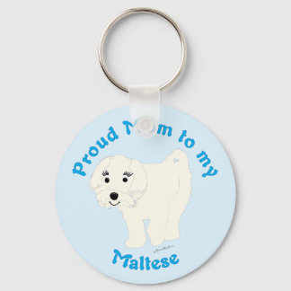 Proud Mom to my Maltese Keychain