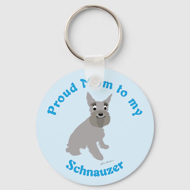 Proud Mom to my Schnauzer Keychain (Front)