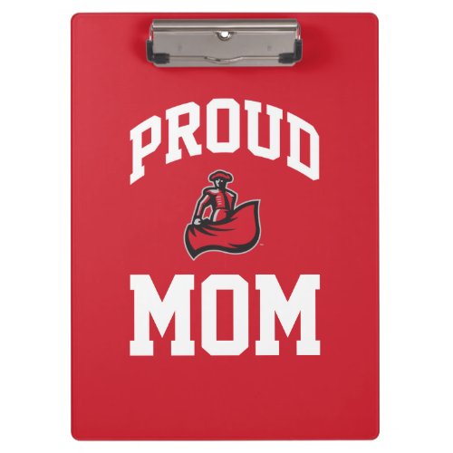 Proud Mom with Matador on Red Clipboard