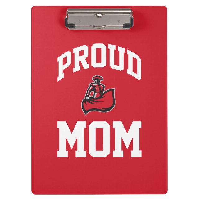 Proud Mom with Matador on Red Clipboard (Front)