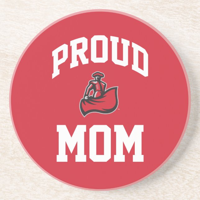 Proud Mom with Matador on Red Coaster (Front)