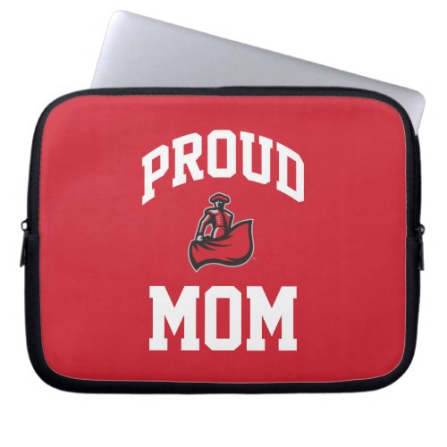 Proud Mom with Matador on Red Laptop Sleeve