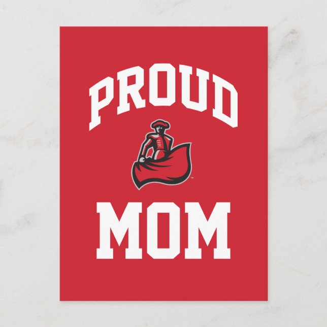 Proud Mom with Matador on Red Postcard (Front)