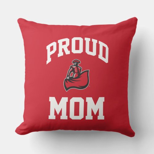Proud Mom with Matador on Red Throw Pillow