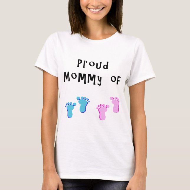 Proud Mommy of 1 boy 1 girl t-shirt (Front)