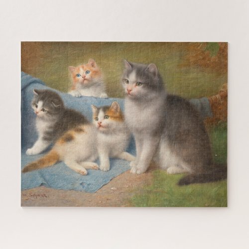 Proud Mother Cat Wilhelm Schwar Art Jigsaw Puzzle