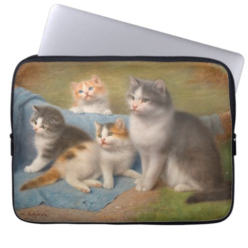 Proud Mother Cat Wilhelm Schwar Art Laptop Sleeve